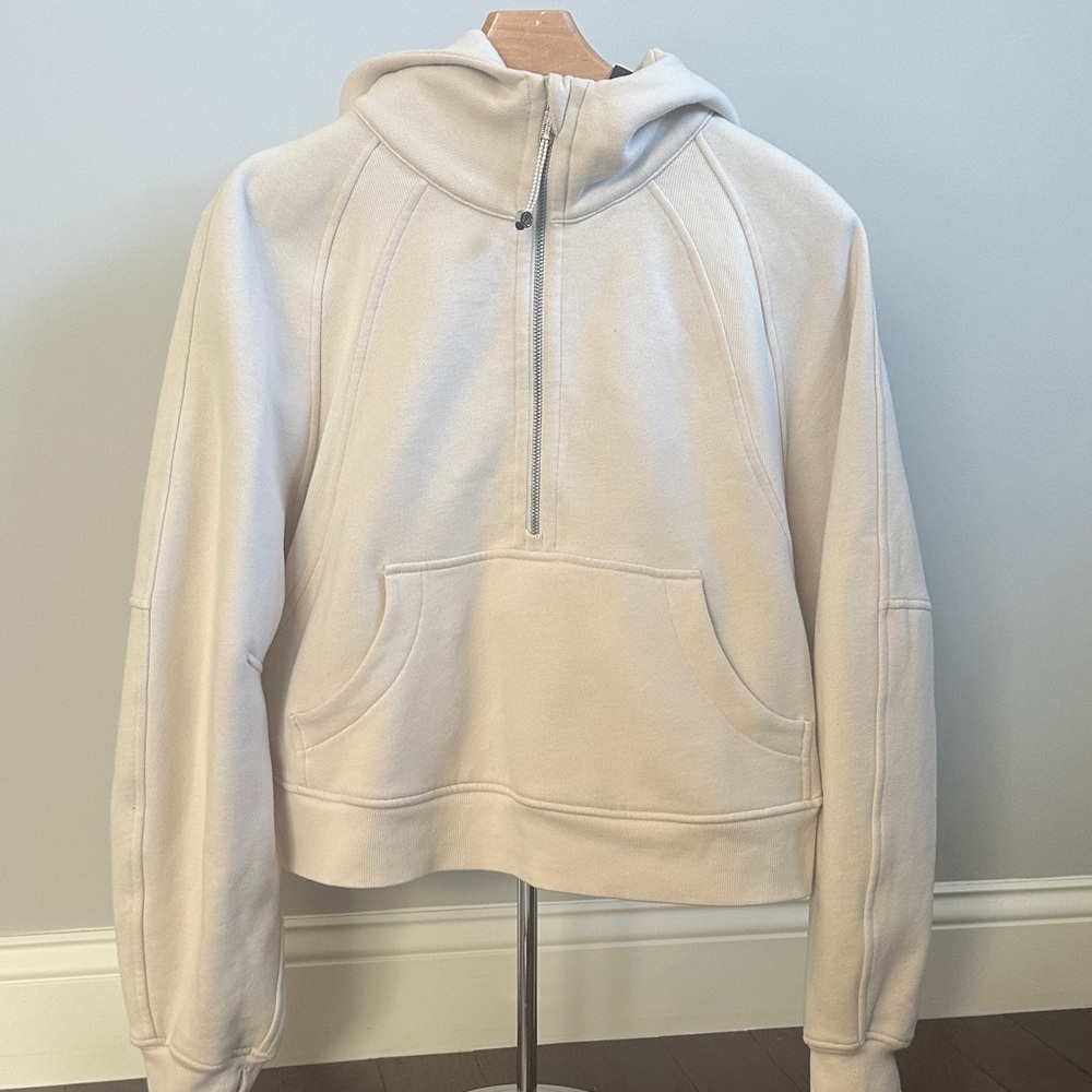 Lululemon Scuba Half Zip Cream Hoodie